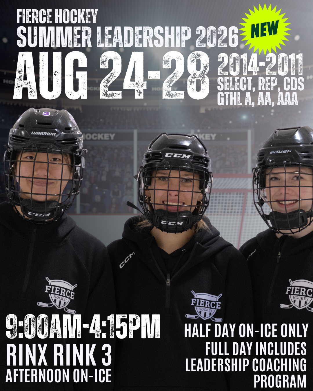 SUMMER LEADERSHIP 2026 - August 24-28 - Select, CDS, GTHL A, AA, AAA (2014-2011)