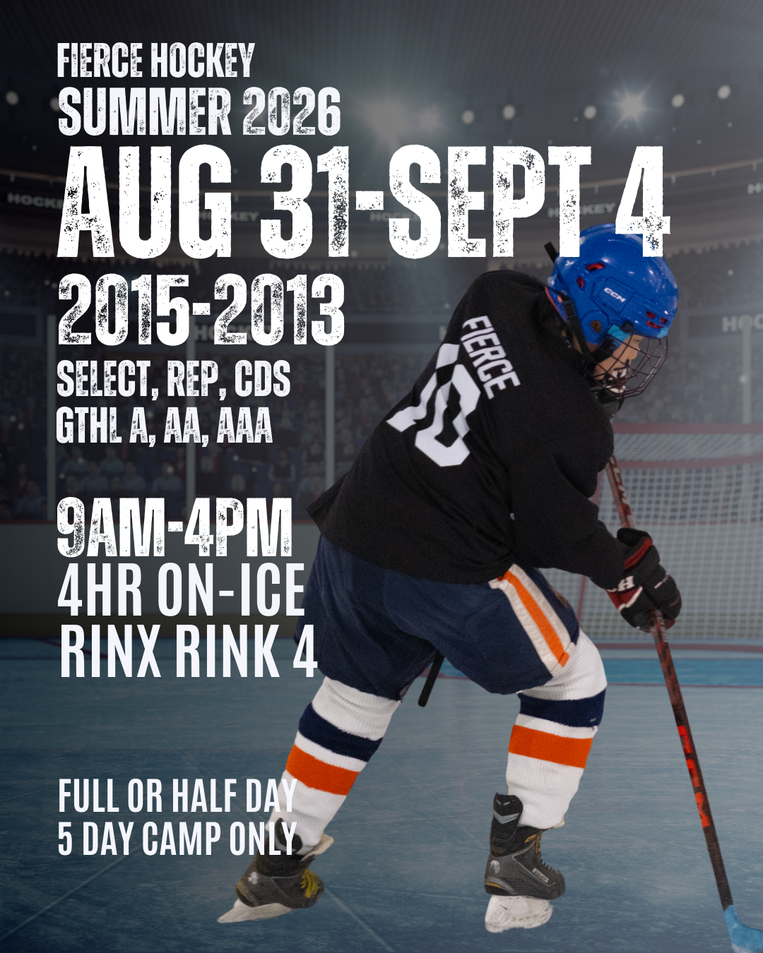 SUMMER 2026 (bonus week) - August 31- Sept 4 - Select, CDS, GTHL A, AA, AAA (2015-2013)