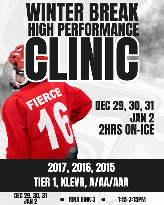 WINTER BREAK CLINIC 2hrs on-ice (Dec 29, 30, 31, Jan 2)2017, 2016, 2015 tier 1 Klevr, A/AA/AAA