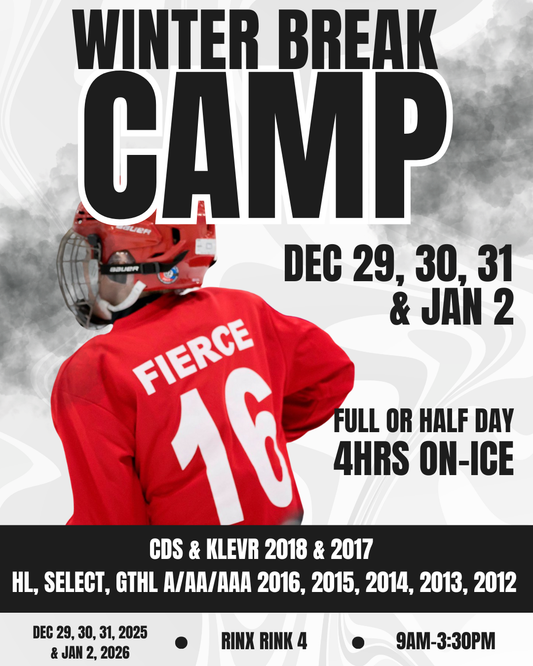 WINTER BREAK CAMP 4hrs on-ice (Dec 29, 30, 31, Jan 2) CDS & KLEVR 2018 & 2017 - HL, Select, GTHL A/AA/AAA 2016, 2015, 2014, 2013, 2012